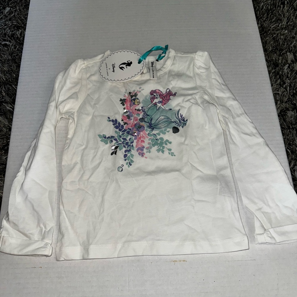 Janie and Jack Disney little mermaid long sleeve shirt in size 3t